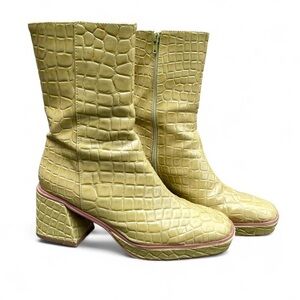 UO Bella Green Croc Boots